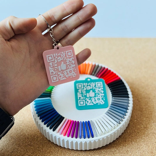 Breloc personalizabil recenzii Google/Facebook/Instagram cod QR si NFC - 3dmarket.ro
