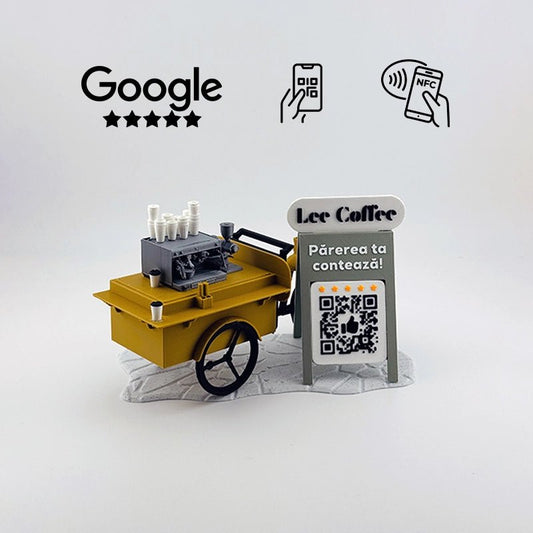 Figurina recenzii Google/Cadou Coffee Bike cod QR si NFC - 3dmarket.ro