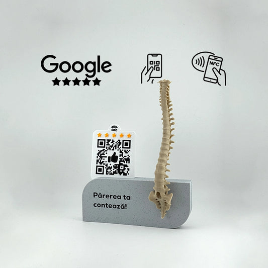 Figurina recenzii Google/Cadou Osteopatie, Chiropractica cu cod QR si NFC