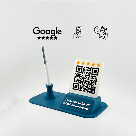 Display recenzii Google cu suport de pix, cod QR/NFC