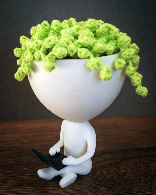 Figurina recenzii Google/Cadou Coworking, IT, cod QR si NFC, suport plante - 3dmarket.ro
