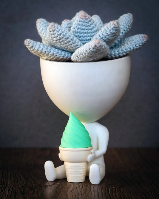 Figurina recenzii Google/Cadou Gelaterie, cod QR si NFC, suport plante - 3dmarket.ro