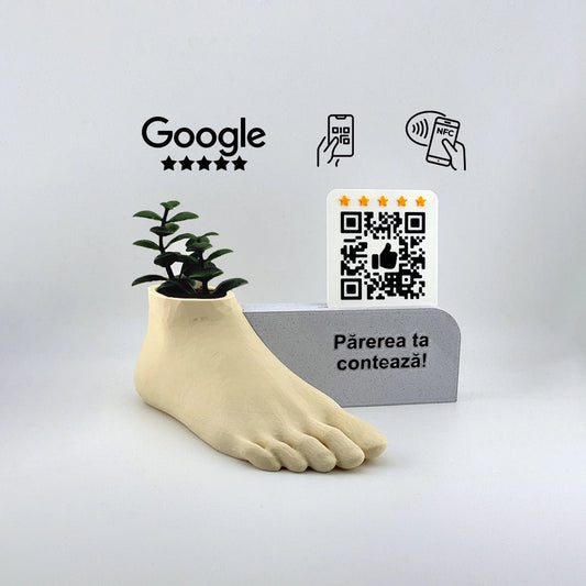 Figurina recenzii Google/Cadou Podologie, Pedichiura cu cod QR si NFC - 3dmarket.ro