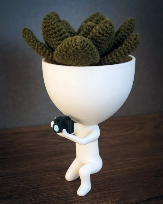 Figurina recenzii Google/Cadou Fotograf, cod QR si NFC, suport plante - 3dmarket.ro