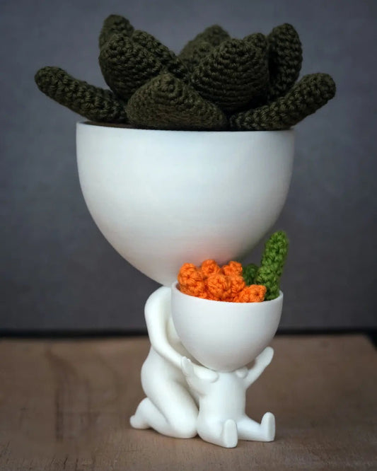 Figurina recenzii Google/Cadou Mama si copilul, cod QR si NFC, suport plante - 3dmarket.ro