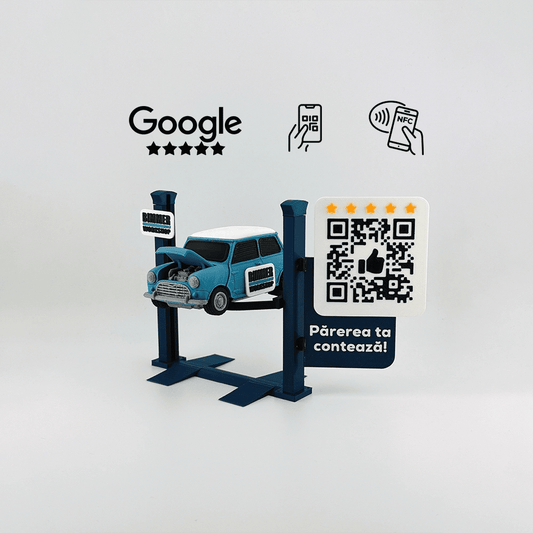 Display recenzii Google/Cadou Service Auto cu cod QR si NFC - 3dmarket.ro