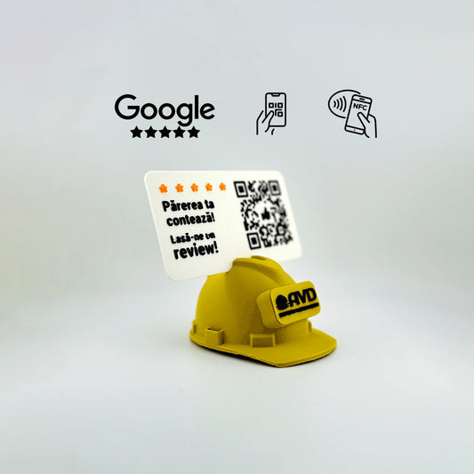 Figurina recenzii Google Casca protectie, cod QR/NFC