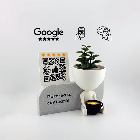 Figurina recenzii Google/Cadou Cafenea cu cod QR si NFC - 3dmarket.ro