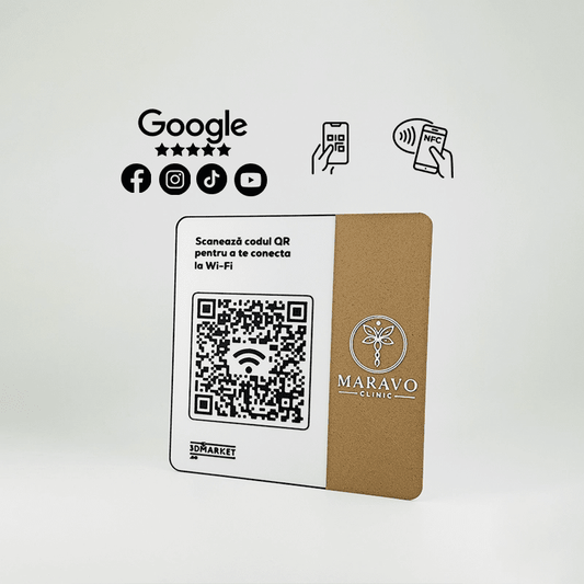Placheta cu QR - code, personalizabila - 3dmarket.ro