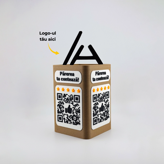 Display recenzii cu 4 fețe Google/Facebook/Instagram cod QR si NFC