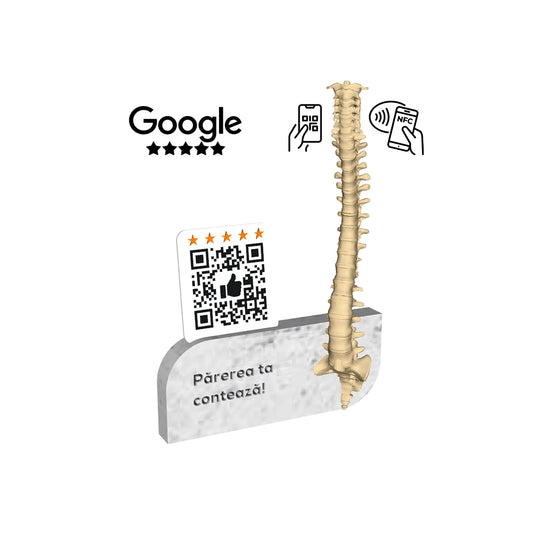 Figurina recenzii Google/Cadou Osteopatie, Chiropractica cu cod QR si NFC