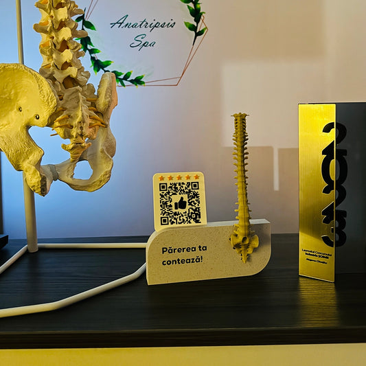 Figurina recenzii Google/Cadou Osteopatie, Chiropractica cu cod QR si NFC