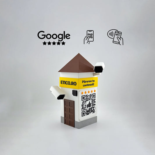 Display recenzii Google/Cadou Sisteme securitate, supraveghere cu cod QR si NFC