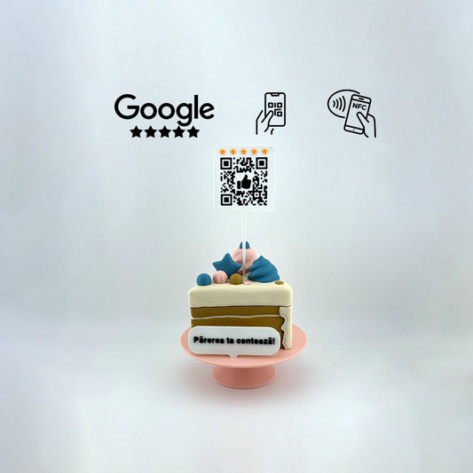 Figurina recenzii Google/Cadou Cofetarie, Patiserie cod QR si NFC