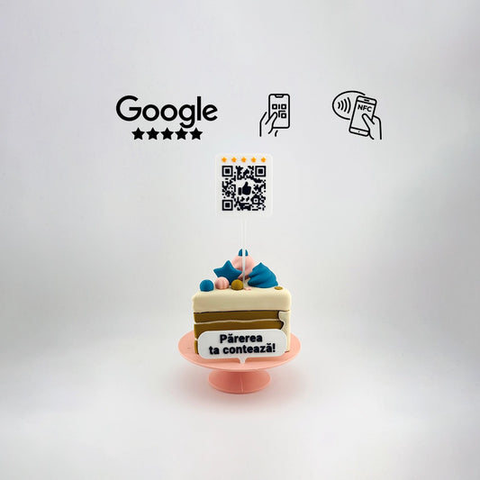 Figurina recenzii Google/Cadou Cofetarie, Patiserie cod QR si NFC