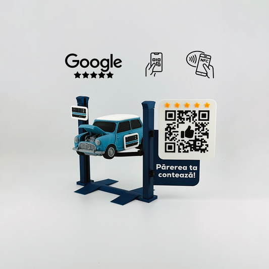 Display recenzii Google/Cadou Service Auto cu cod QR si NFC