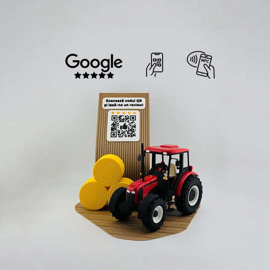 Display recenzii Google/Cadou Agricultori/Utilaje agricole cu cod QR si NFC