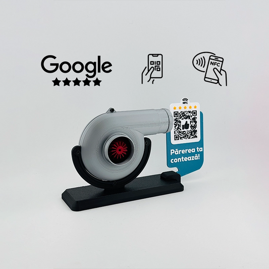 Display recenzii Google/Cadou Service Turbosuflante cu cod QR si NFC