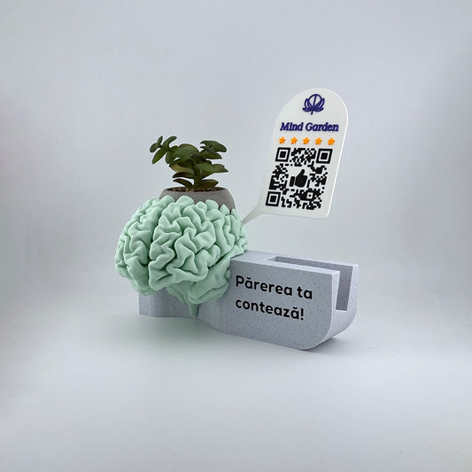 Figurina recenzii Google/Cadou Psihologie, cod QR si NFC, suport carti de vizita